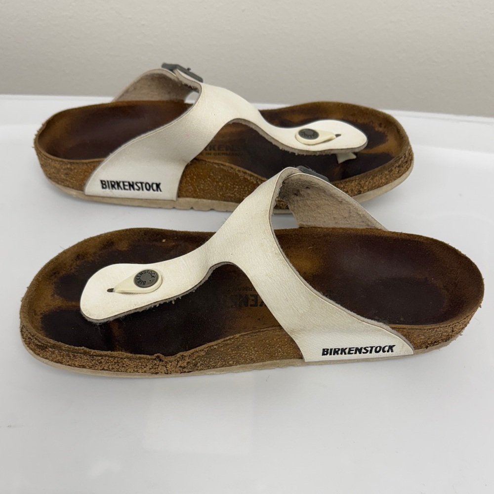 Birkenstock Cream and Brown Girzh Sandals Sz. 7.5